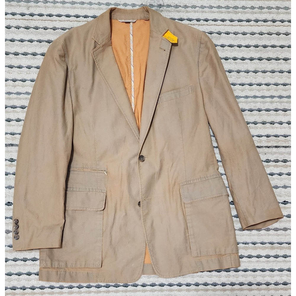Kroon Men's Tan 2 Button Cotton Sports Coat Size 40 Regular